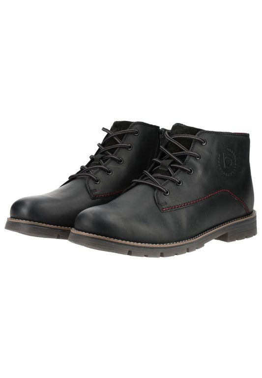 Bugatti Stiefelette Leder Schwarz Warmfutter