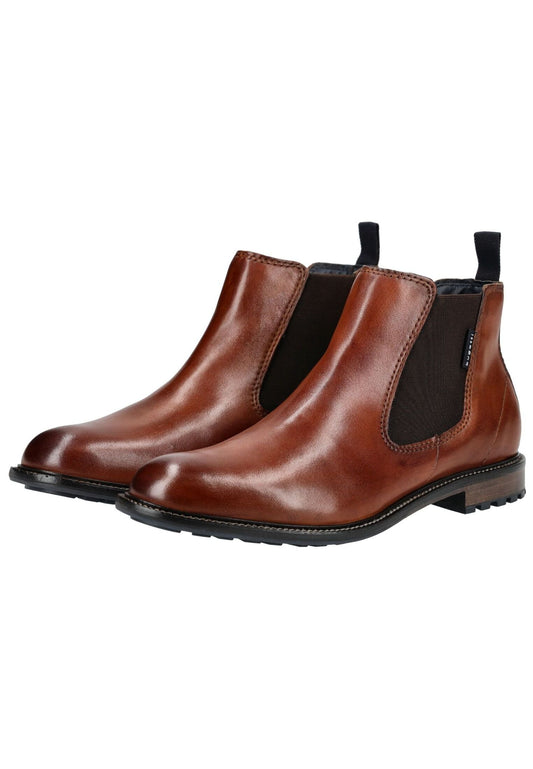 Bugatti Stiefelette Leder/Textil Cognac