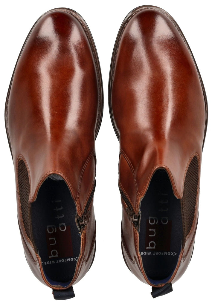 Bugatti Stiefelette Leder/Textil Cognac