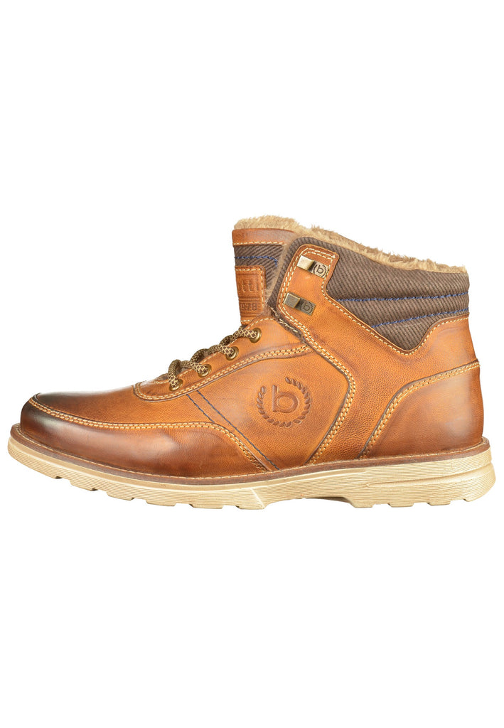 Bugatti Stiefelette Leder/Textil Cognac