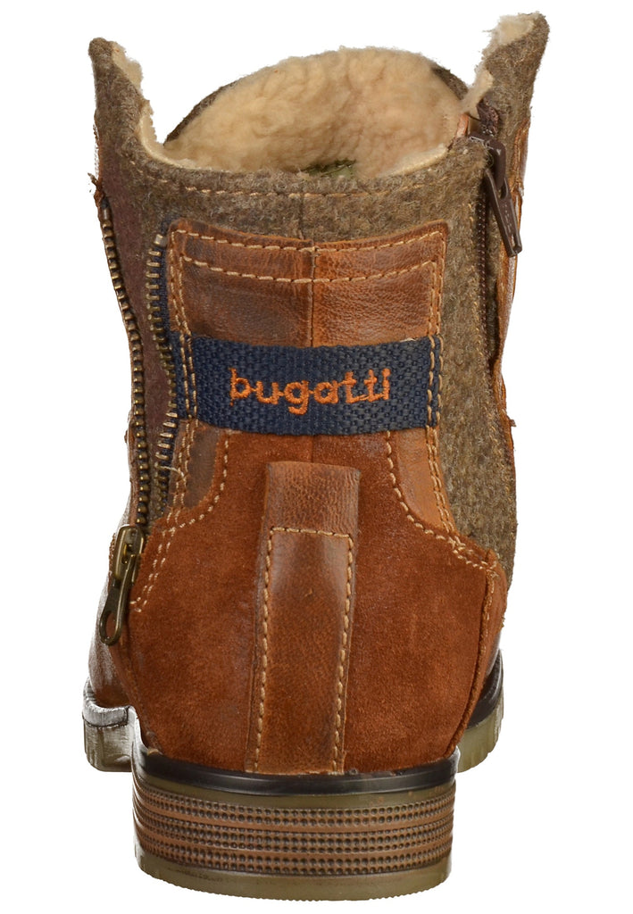 Bugatti Stiefelette Leder/Textil Cognac