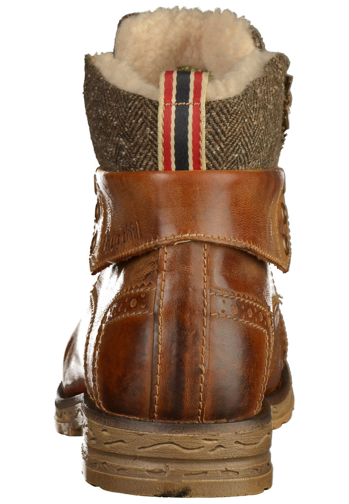 Bugatti Stiefelette Leder/Textil Cognac