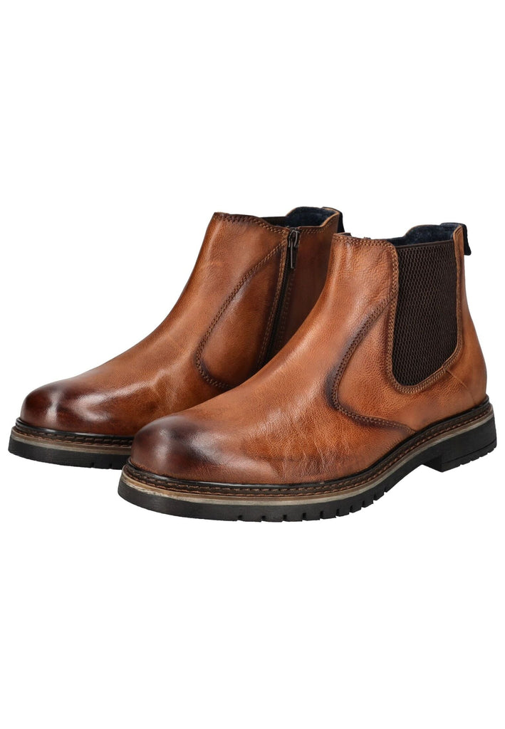 Bugatti Stiefelette Leder/Textil Cognac Warmfutter