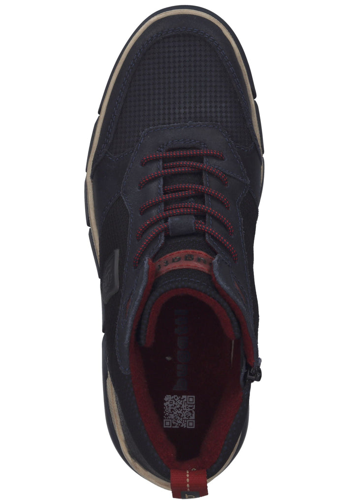 Bugatti Stiefelette Leder/Textil Dunkelblau