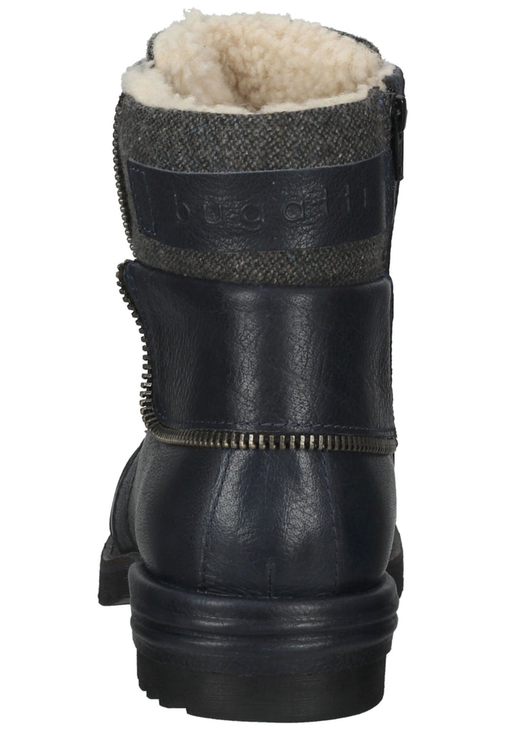 Bugatti Stiefelette Leder/Textil Dunkelblau/Grau Warmfutter