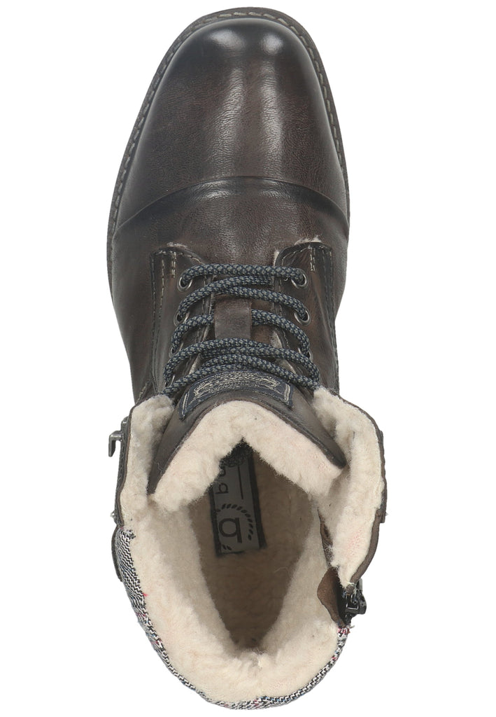 Bugatti Stiefelette Leder/Textil Dunkelgrau Warmfutter