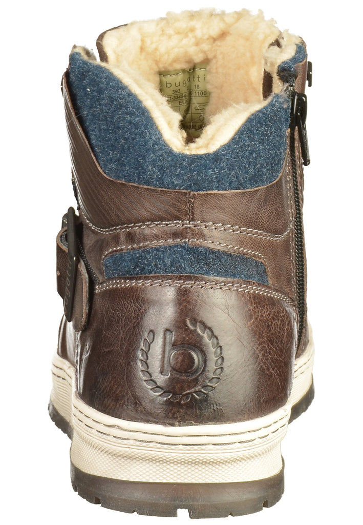 Bugatti Stiefelette Leder/Textil Grau/Braun Warmfutter