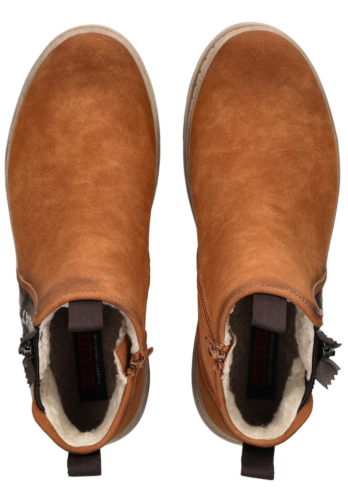 Bugatti Stiefelette Lederimitat Cognac Warmfutter