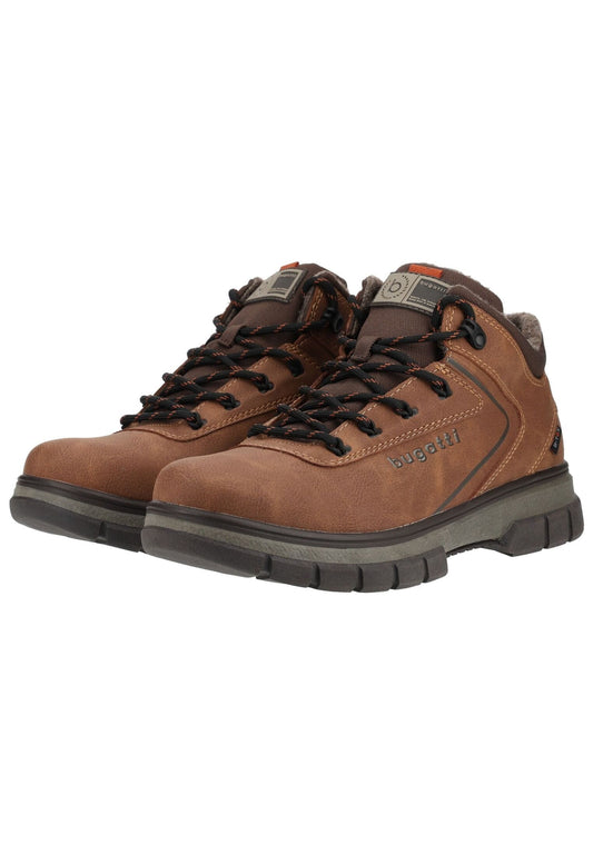 Bugatti Stiefelette Lederimitat Cognac Warmfutter