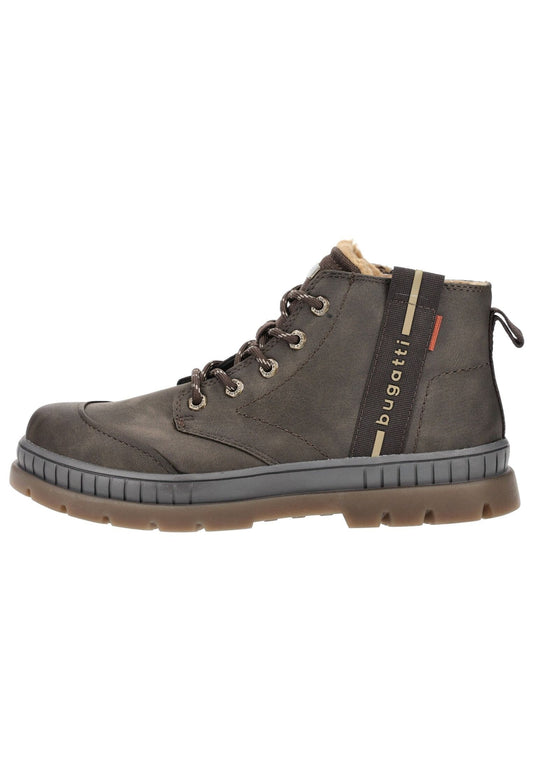 Bugatti Stiefelette Lederimitat Dunkelbraun Warmfutter