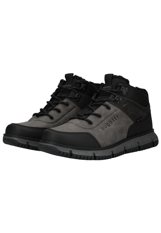Bugatti Stiefelette Lederimitat Schwarz/Grau Warmfutter