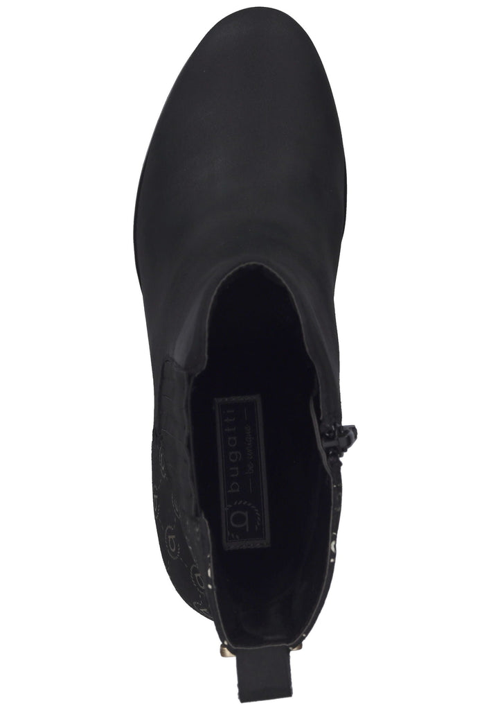 Bugatti Stiefelette Lederimitat Schwarz Kombi