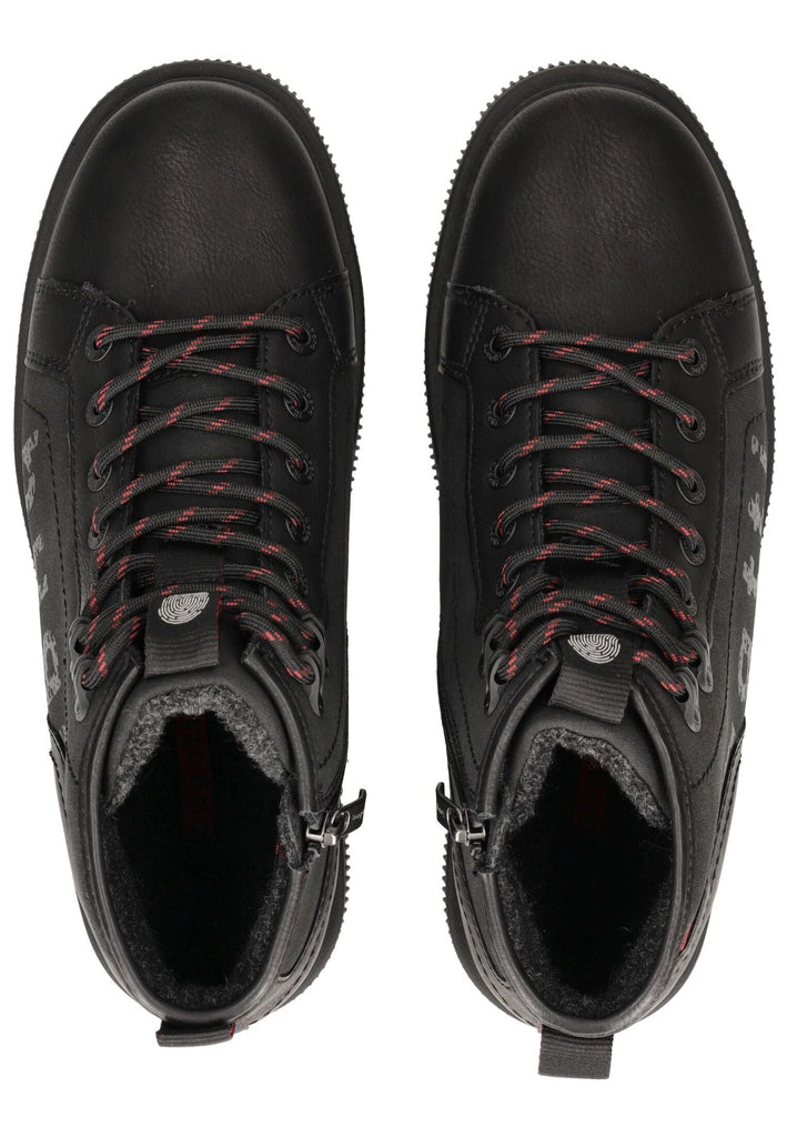 Bugatti Stiefelette Lederimitat Schwarz Warmfutter