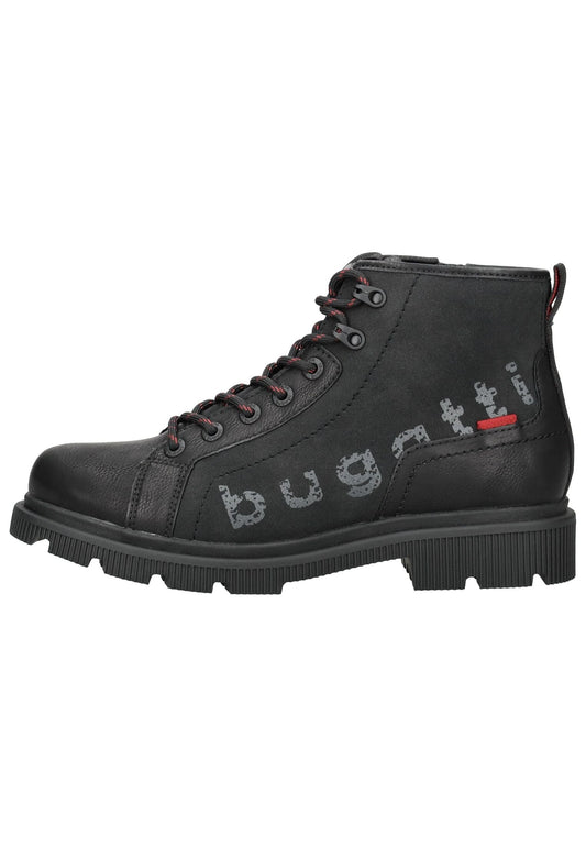 Bugatti Stiefelette Lederimitat Schwarz Warmfutter
