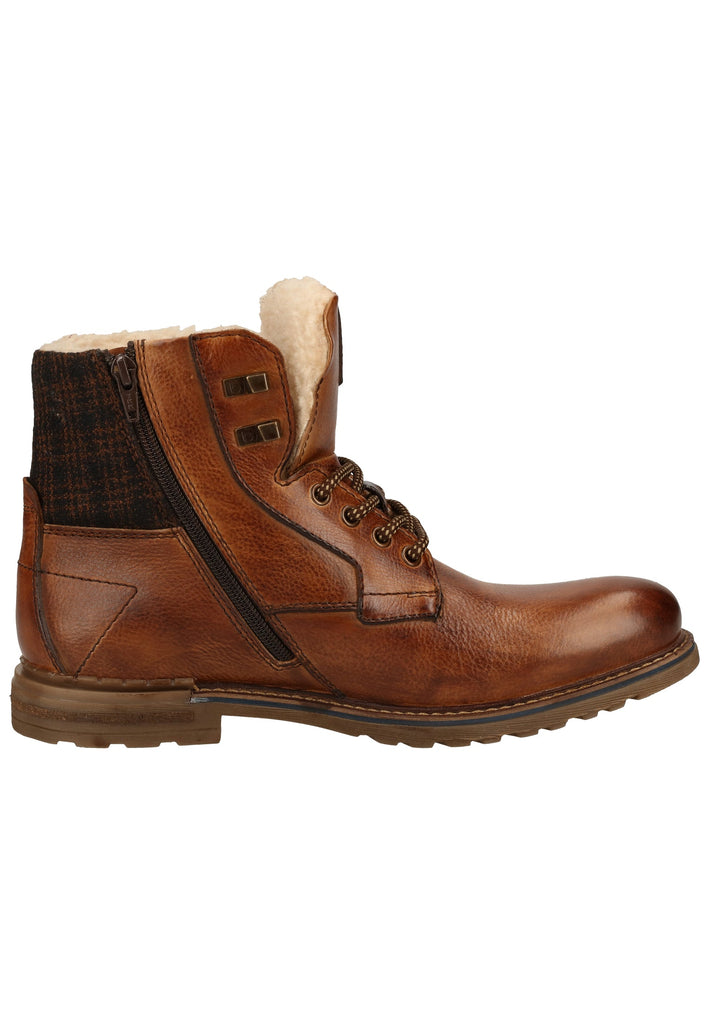 Bugatti Stiefelette Nappaleder Cognac Warmfutter