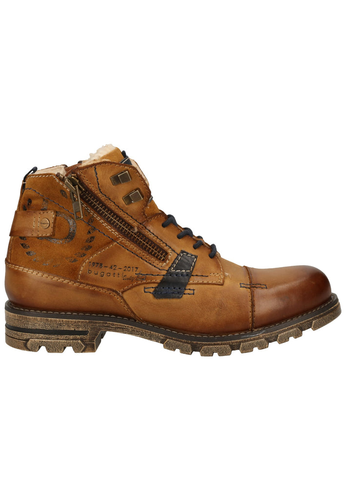 Bugatti Stiefelette Nappaleder Cognac Warmfutter