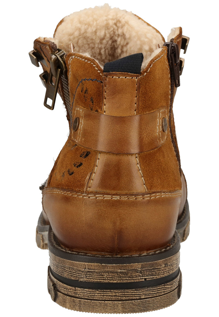 Bugatti Stiefelette Nappaleder Cognac Warmfutter