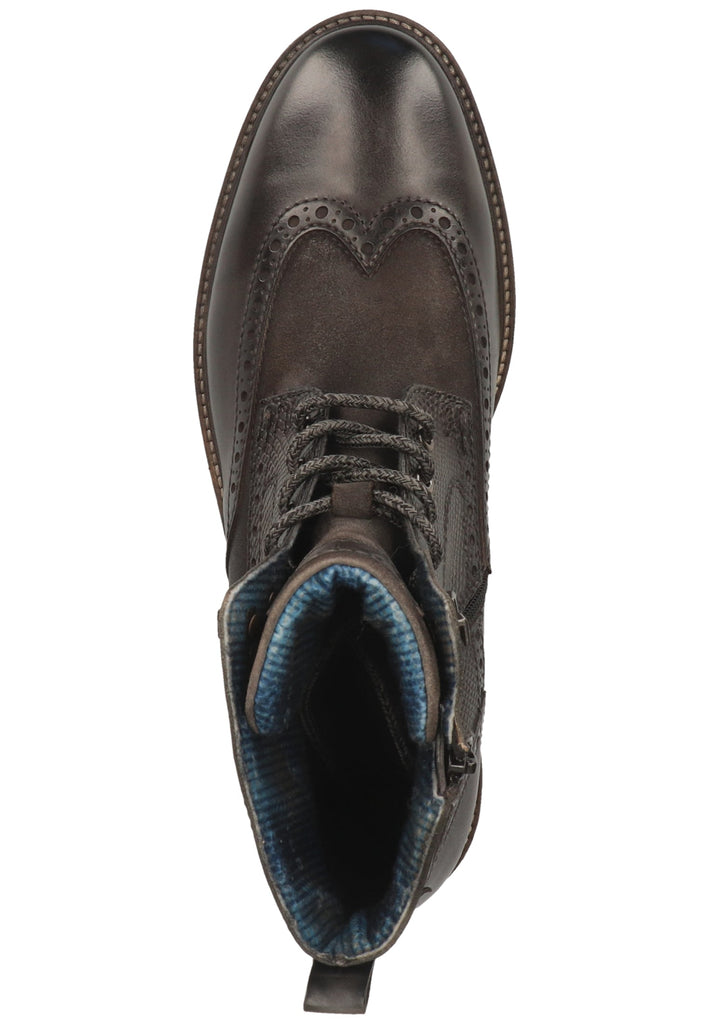 Bugatti Stiefelette Nappaleder Dunkelgrau