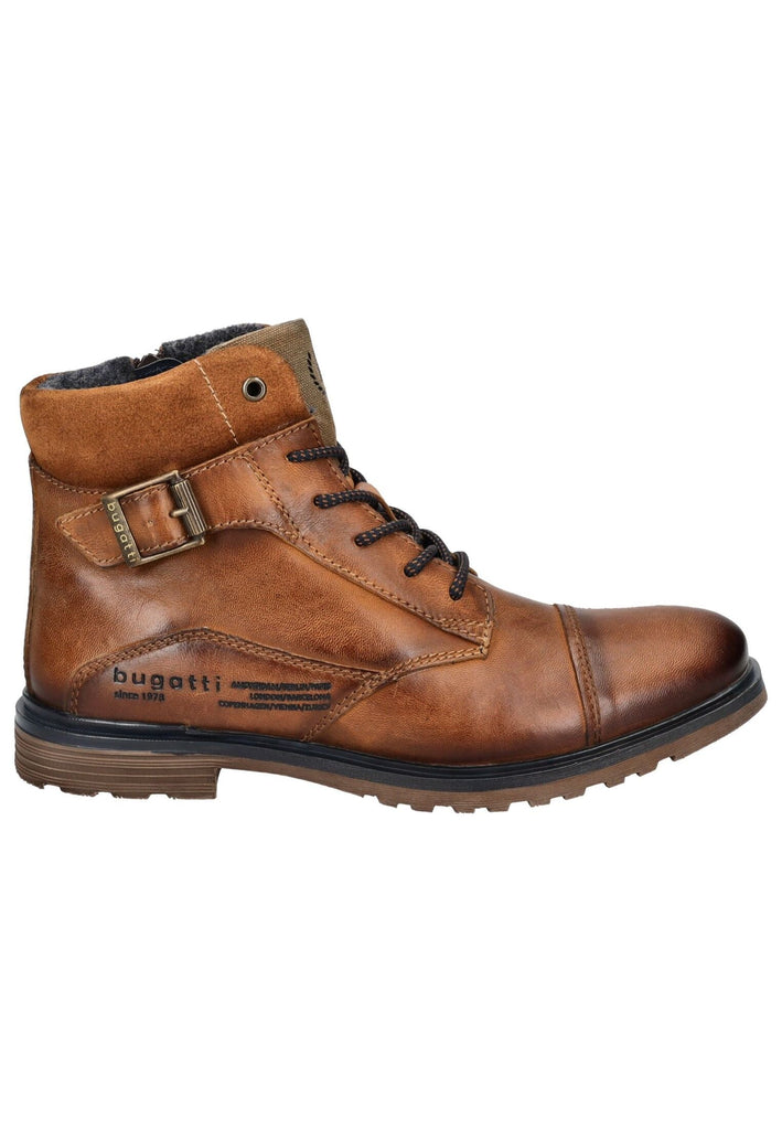 Bugatti Stiefelette Nubukleder Cognac Warmfutter