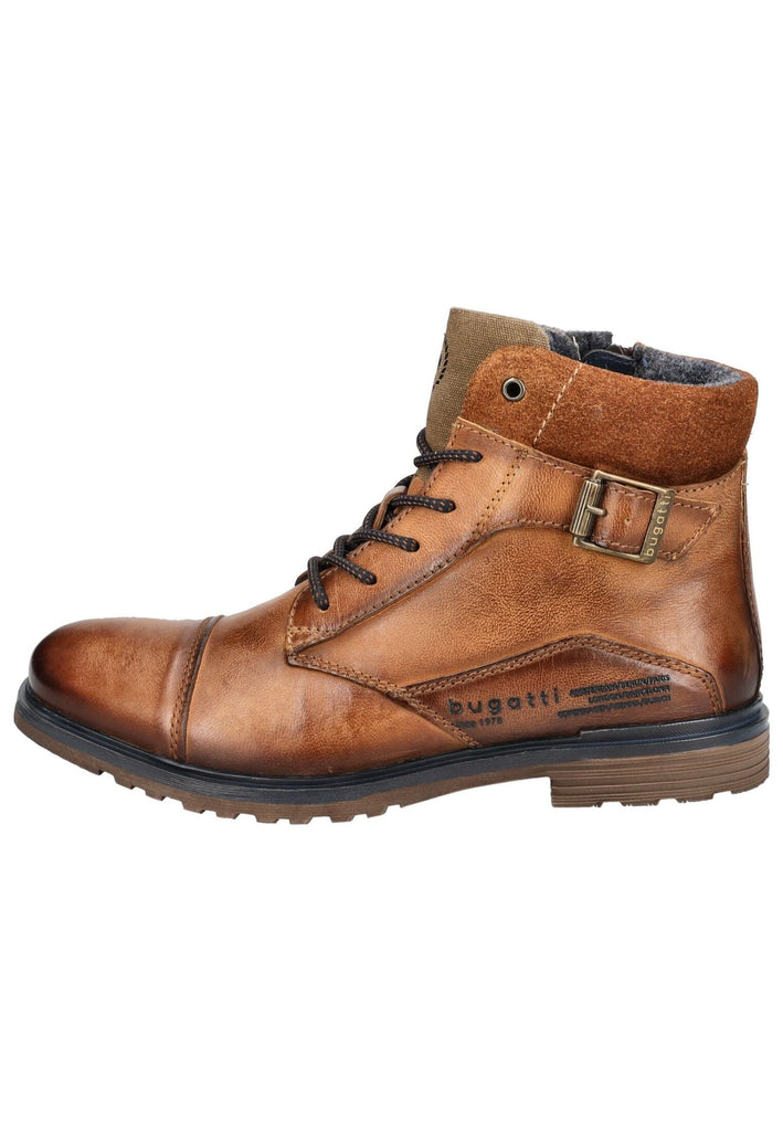 Bugatti Stiefelette Nubukleder Cognac Warmfutter