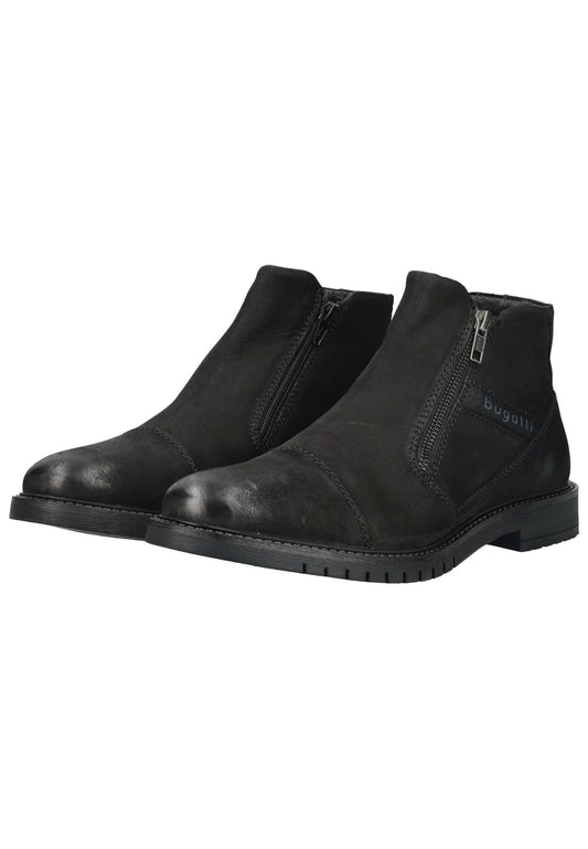 Bugatti Stiefelette Nubukleder Schwarz