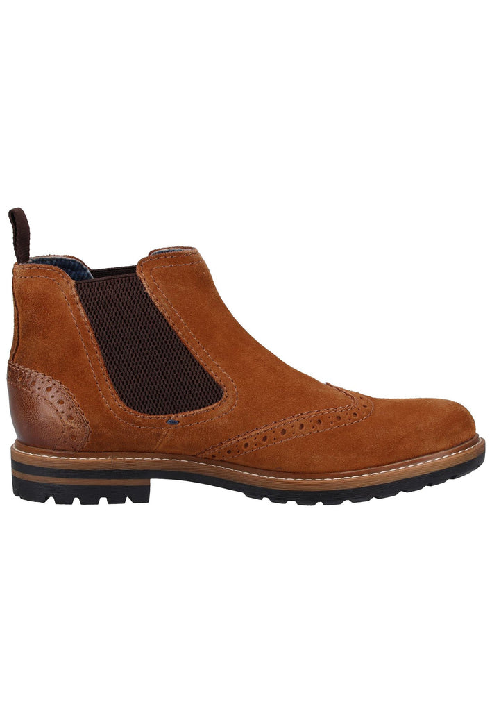 Bugatti Stiefelette Veloursleder Cognac