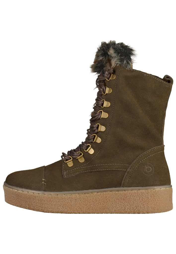 Bugatti Stiefelette Veloursleder Dunkelgrün