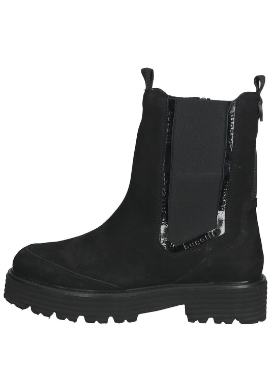 Bugatti Stiefelette Veloursleder/Textil Schwarz