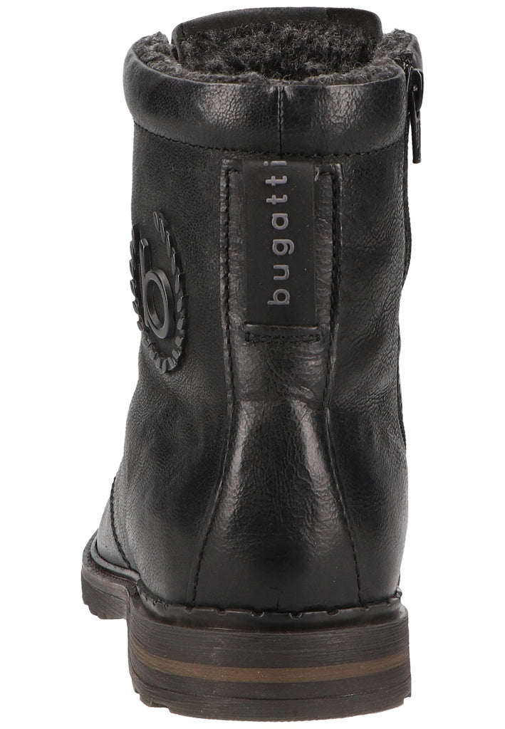 Stiefeletten Bugatti Stiefelette Leder Schwarz Warmfutter