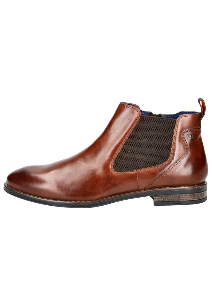 Stiefeletten Bugatti Stiefelette Leder/Textil Cognac
