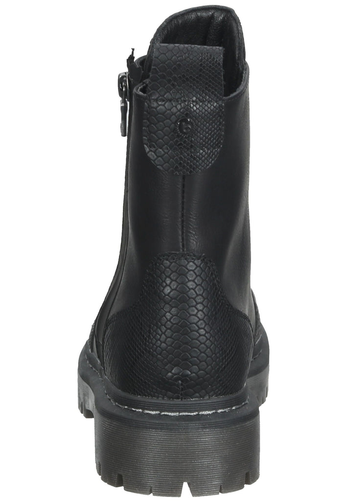 Stiefeletten Bugatti Stiefelette Lederimitat Croco Black Warmfutter