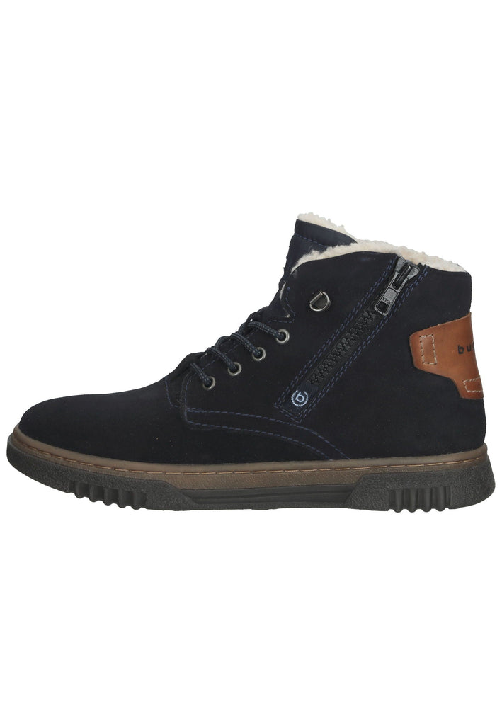 Stiefeletten Bugatti Stiefelette Veloursleder Dunkelblau Warmfutter