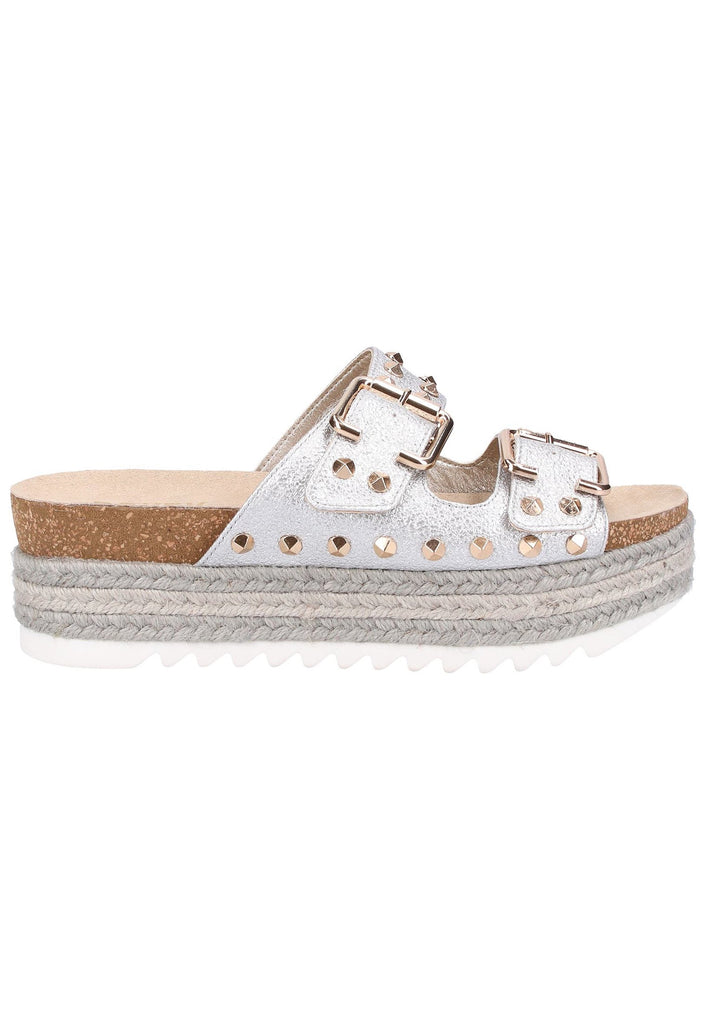 Bullboxer Pantoletten Lederimitat Silber