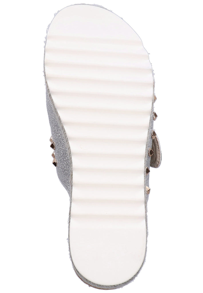 Bullboxer Pantoletten Lederimitat Silber