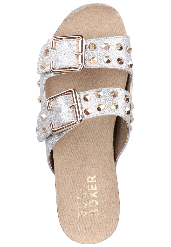 Bullboxer Pantoletten Lederimitat Silber