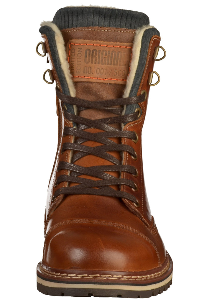 Bullboxer Stiefelette Leder Cognac Warmfutter