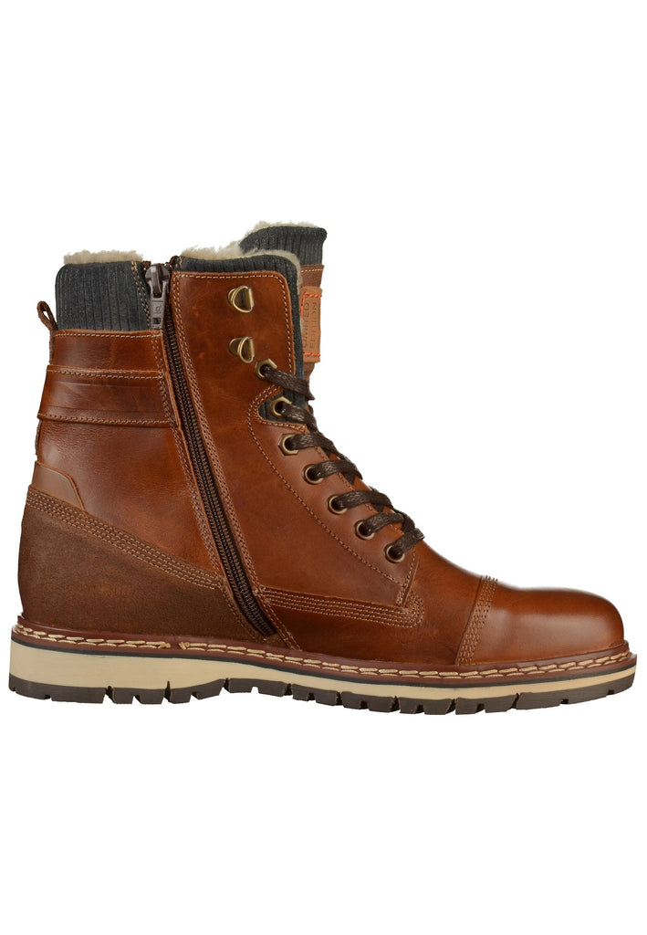 Bullboxer Stiefelette Leder Cognac Warmfutter