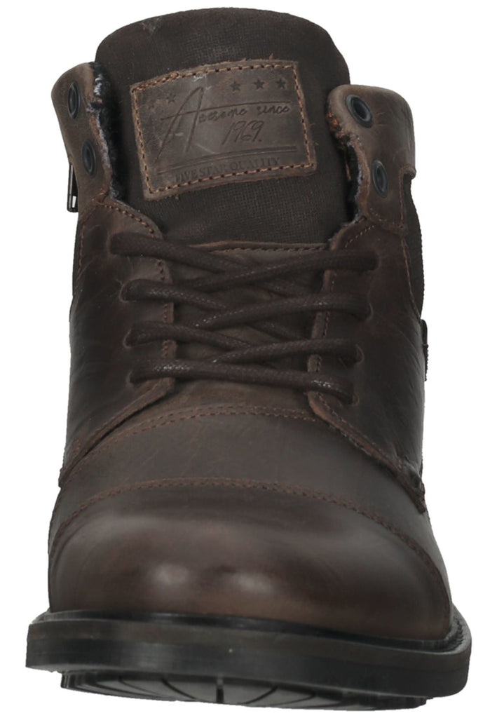 Bullboxer Stiefelette Leder Dunkelbraun Warmfutter