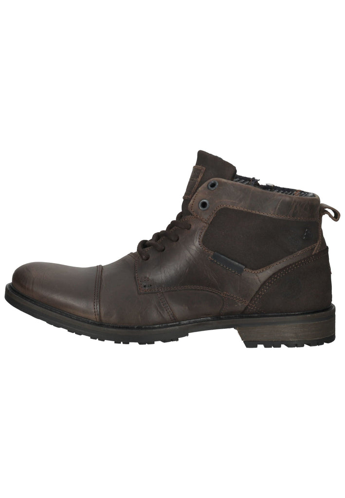 Bullboxer Stiefelette Leder Dunkelbraun Warmfutter