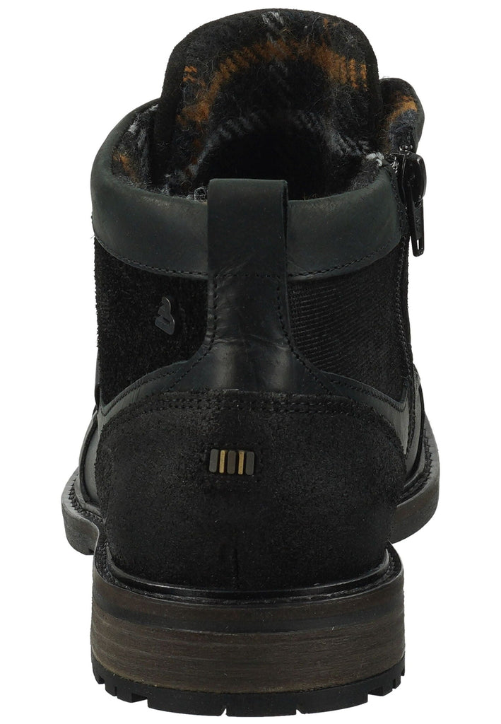 Bullboxer Stiefelette Leder Schwarz Warmfutter