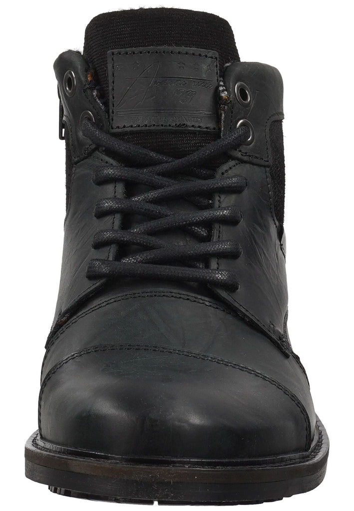 Bullboxer Stiefelette Leder Schwarz Warmfutter