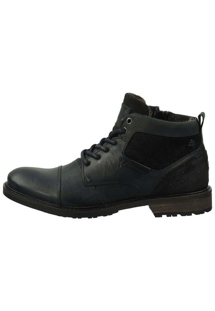 Bullboxer Stiefelette Leder Schwarz Warmfutter