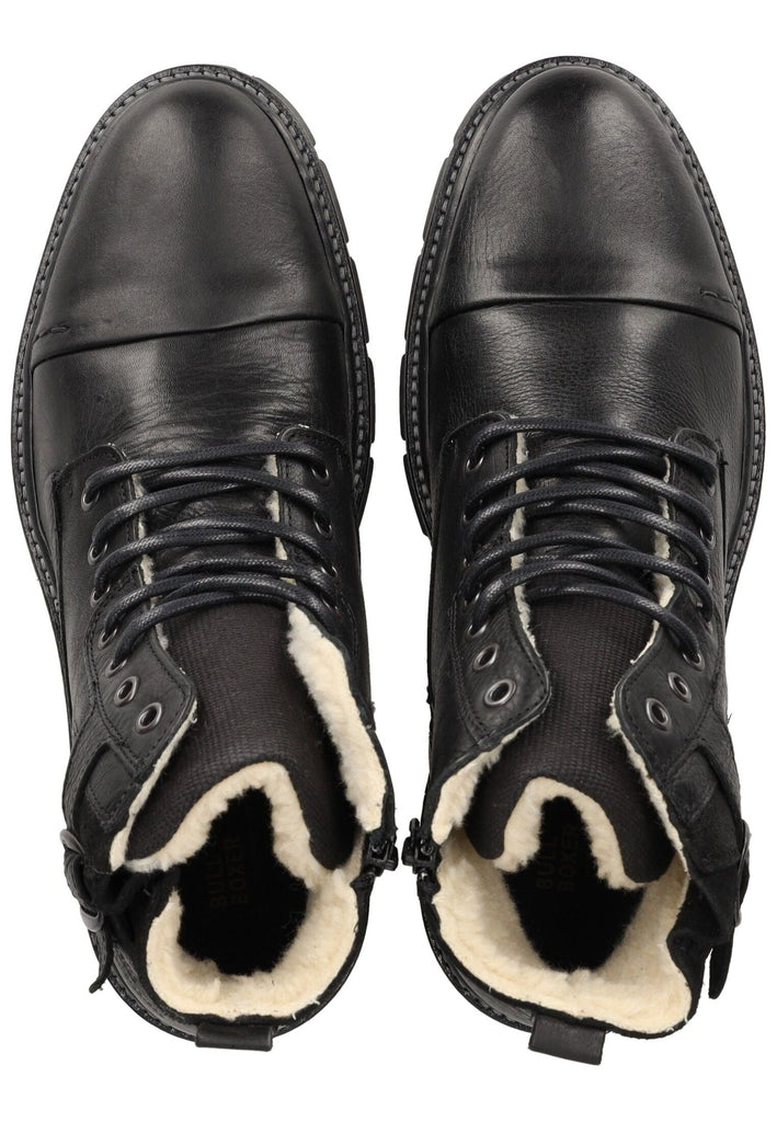 Bullboxer Stiefelette Leder Schwarz Warmfutter