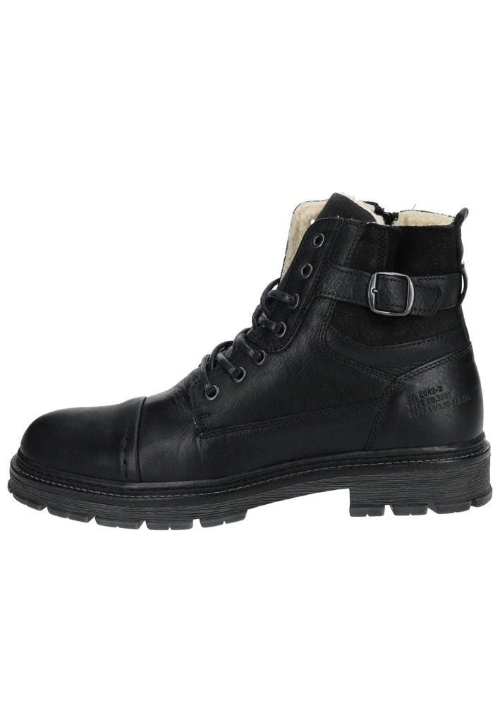 Bullboxer Stiefelette Leder Schwarz Warmfutter