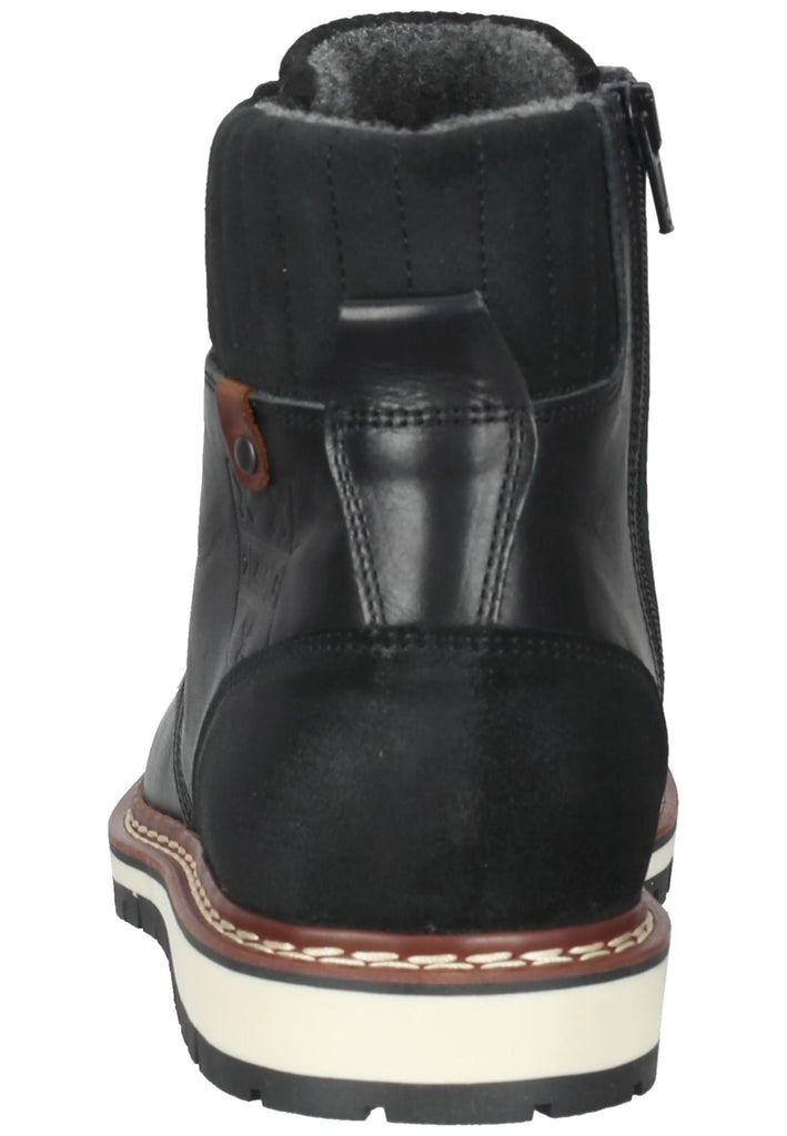 Bullboxer Stiefelette Leder Schwarz Warmfutter