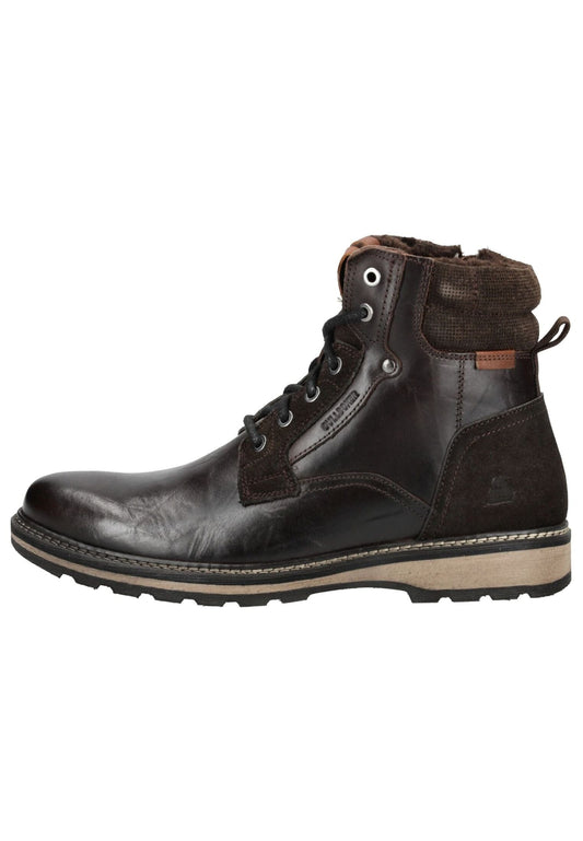 Bullboxer Stiefelette Leder/Textil Dunkelbraun Warmfutter