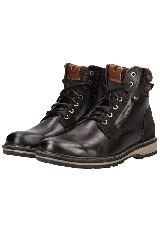 Bullboxer Stiefelette Leder/Textil Dunkelbraun Warmfutter