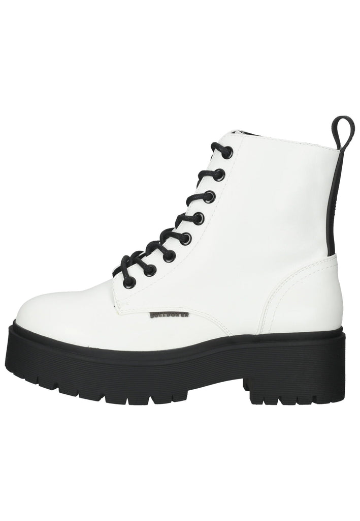 Bullboxer Stiefelette Lederimitat Weiß/Schwarz