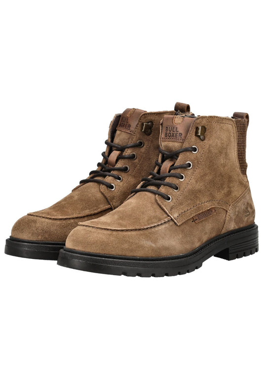 Bullboxer Stiefelette Veloursleder Mittelbraun