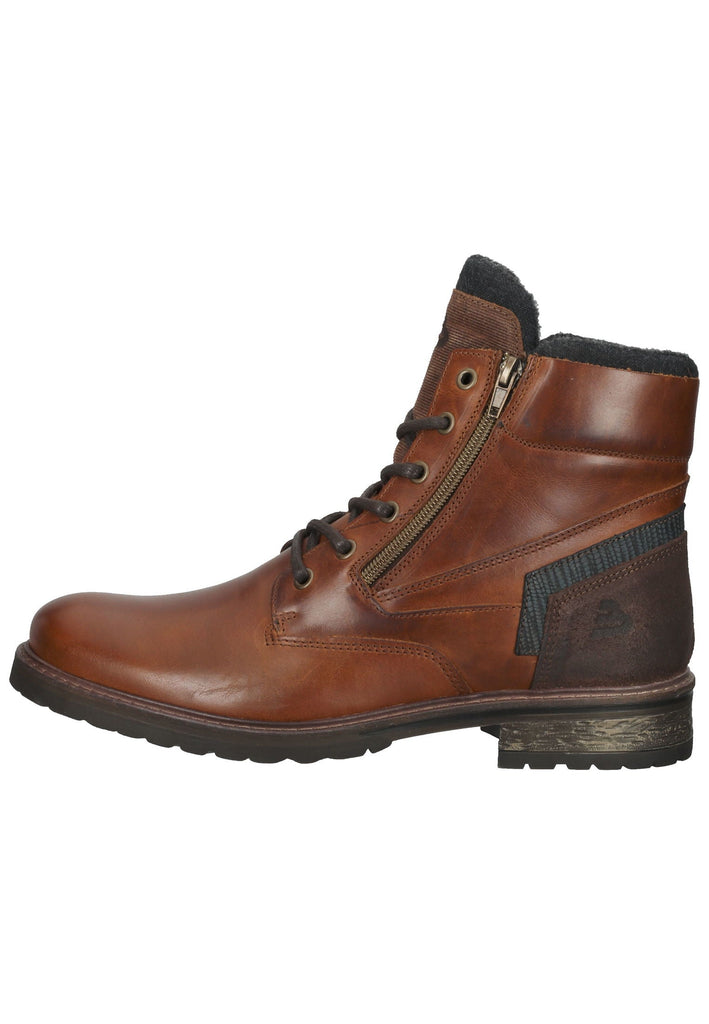 Stiefeletten Bullboxer Stiefelette Leder/Textil Cognac Warmfutter